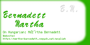 bernadett martha business card